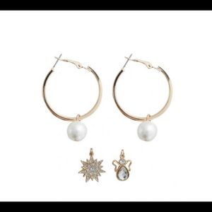 SET OF 3 INTERCHANGEABLE CHARM EARRINGS